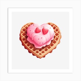 Heart Waffles Art Print