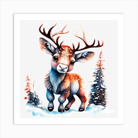 BB Borsa Cute Deer Art Print