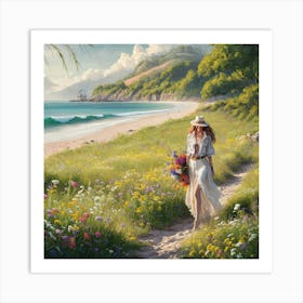 A Breathtaking Illustration Of A Serene Seaside Me E4d6zyd6skoduuneig812a Blgs3rvdsxymgipjuevbug Art Print