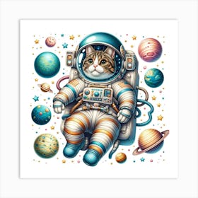 Astronaut Cat Adventure - Wall Print Art Art Print