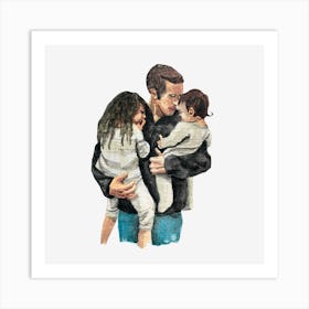 Father And His Children Father's Day 1 Art Print