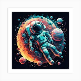 Astronaut In Space Art Print