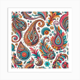 Colorful paisley pattern 2 Art Print