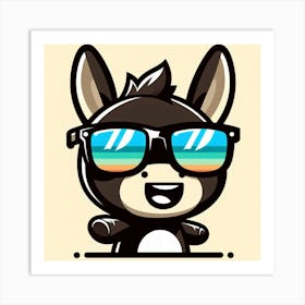 Donkey With Sunglasses 2 Art Print