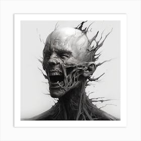 Zombie Head Art Print