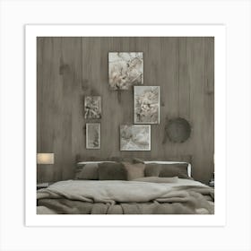 Grey And White Bedroom 1 Art Print