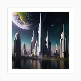 Futuristic City 1 Art Print