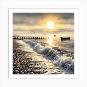 Sunset On The Beach 1 Art Print