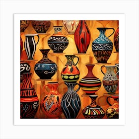 Colorful Vases 3 Art Print