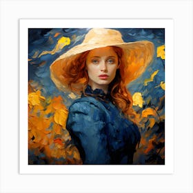 Girl In A Hat 2 Art Print