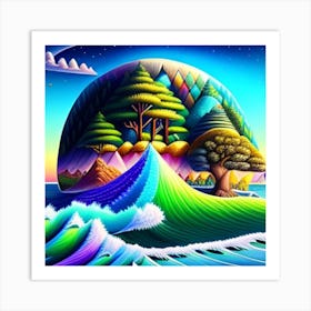 Psychedelic Island Art Print