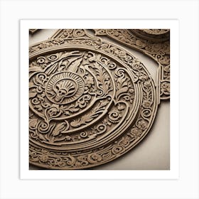 Carved Clock Art Print