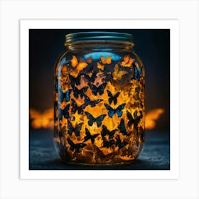 Butterflies In A Jar 1 Art Print