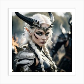 Dragon woman In Armor Art Print