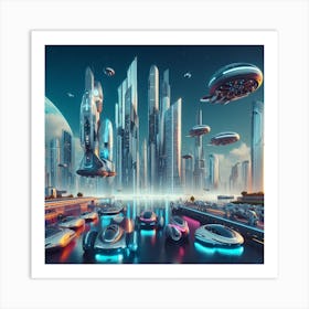 Futuristic City 3 Art Print