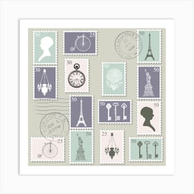 Postage Stamps Postage Stamps Art Print