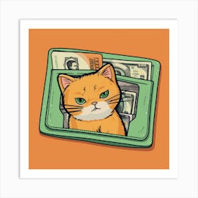 Cat In Wallet 1 Art Print