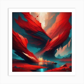 Red Abstract Expression Art Print