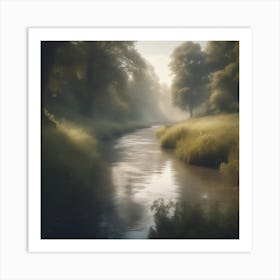 River In The Mist 5 Art Print