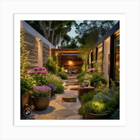 Garden At Night Art Print