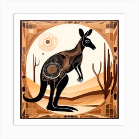 Kangaroo Adorned With Intricate Geometric Shapes Art Print