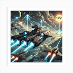 A Sci Fi Depiction Of Astralis Class Frigates Art Print