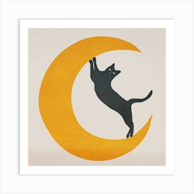 Moon And Cat Art Print