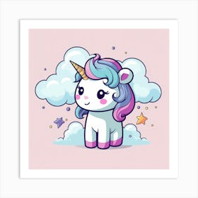 Cute Unicorn 588 Art Print