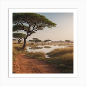 African Landcap 0 Art Print