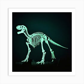 Glow In The Dark Dinosaur Skeleton Art Print