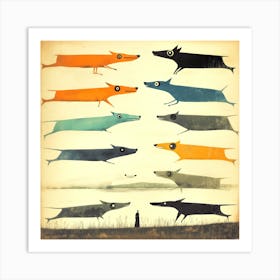 Horisontal Dogs Ii Art Print