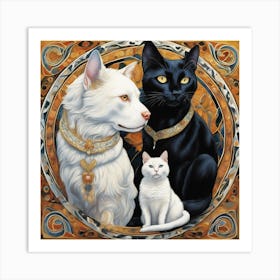 Three Cats Art Print