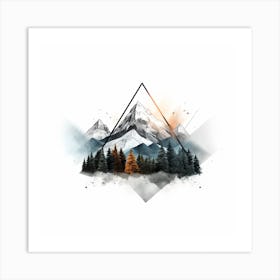 Mountains And Trees Art Print