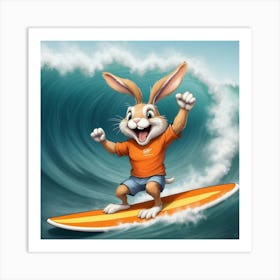 Bunny Surfboard Art Print