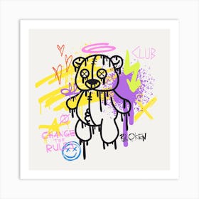 Graffiti Bear Change The Rules Wall Art Art Print