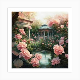 Roses In The Garden Art Print