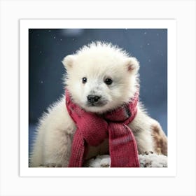 Firefly Adorable Polar Bear Cub In Cozy Winterwear 28946 (2) Art Print