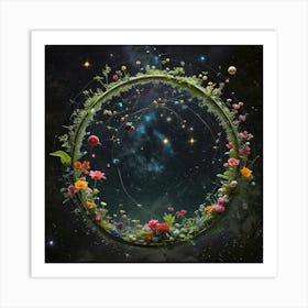 Flowers In Space Art Print