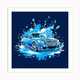 Logo Vector Car Wash Clean Soap Bubbles Water Splash Detailing Automotive Foam Service (10) Art Print