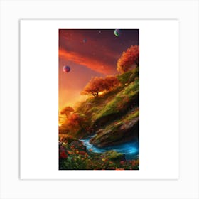 Sunset In The Mountains 5 Art Print