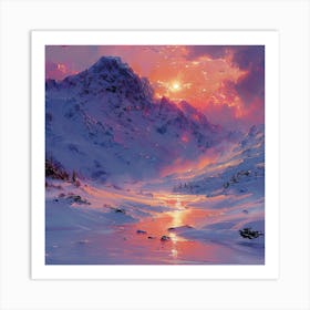 Sunset In The Mountains 5 Art Print