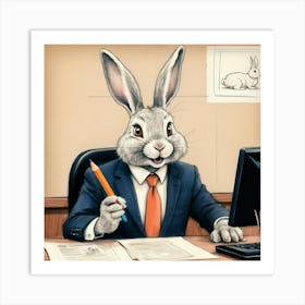 Rabbit In A Suit 48 Art Print