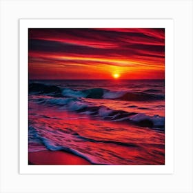 Sunset In The Ocean 13 Art Print