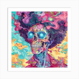 Psychedelic Skull 27 Art Print