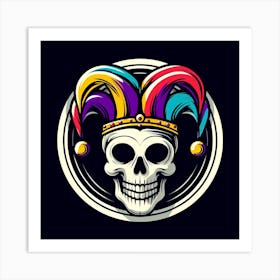 Skull With A Jester Hat Art Print