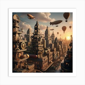 Steampunk City 2 Art Print