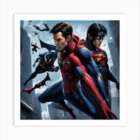 Spider-Man And Batman Art Print