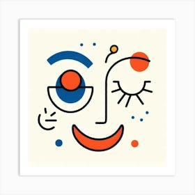 Abstract Portrait Of A Face Art Print