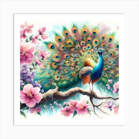 Peacock Painting 1 Art Print