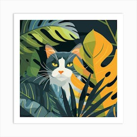 Cat In The Jungle 16 Art Print